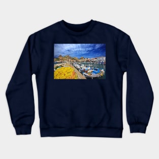 The fishing port of Myrina - Lemnos island Crewneck Sweatshirt